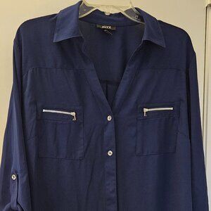 ALYX Ladies size XL Sheer dress shirt with 3/4 roll sleeves